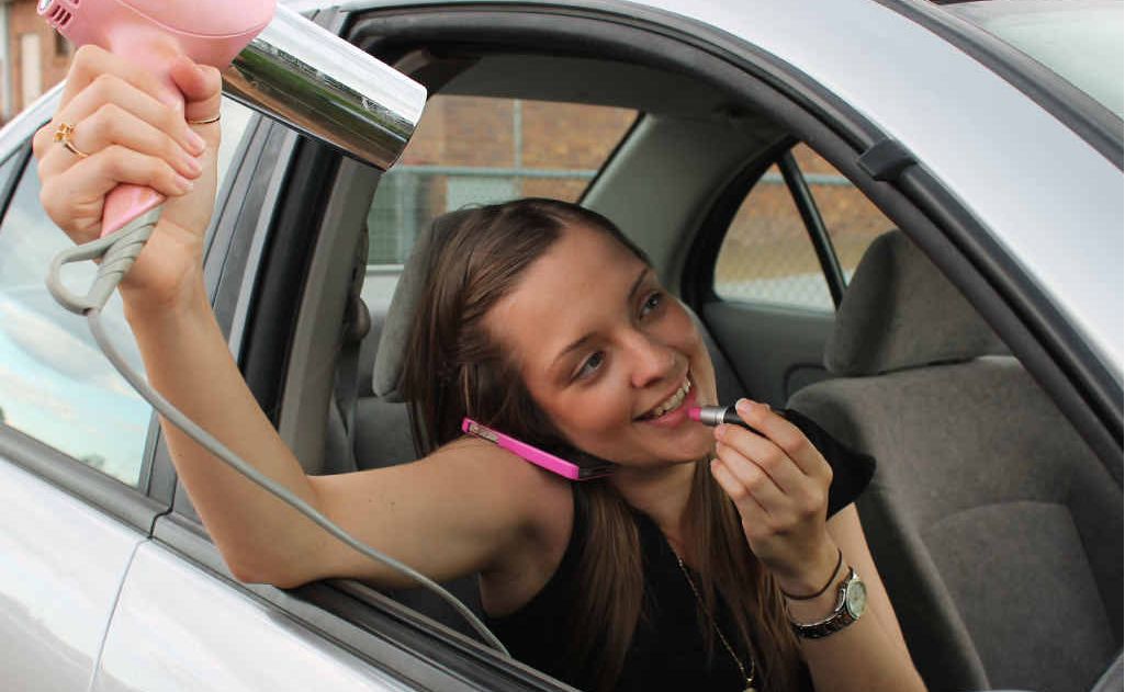 Save your beauty preparations for home – police are fed up with motorists treating their cars as their bedrooms. Save your beauty preparations for home – police are fed up with motorists treating their cars as their bedrooms.